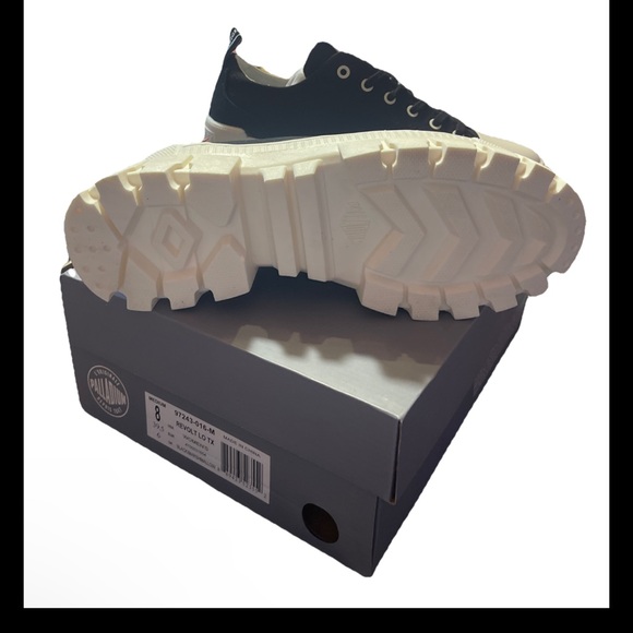 Palladium Revolt Lo TX Platform Sneakers Womens US Size 8 Black/Marshmallow - Picture 11 of 16